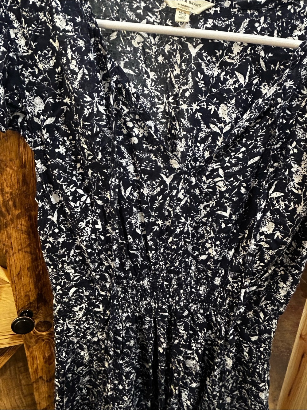 Lucky Brand Navy and White Floral Midi Dress
